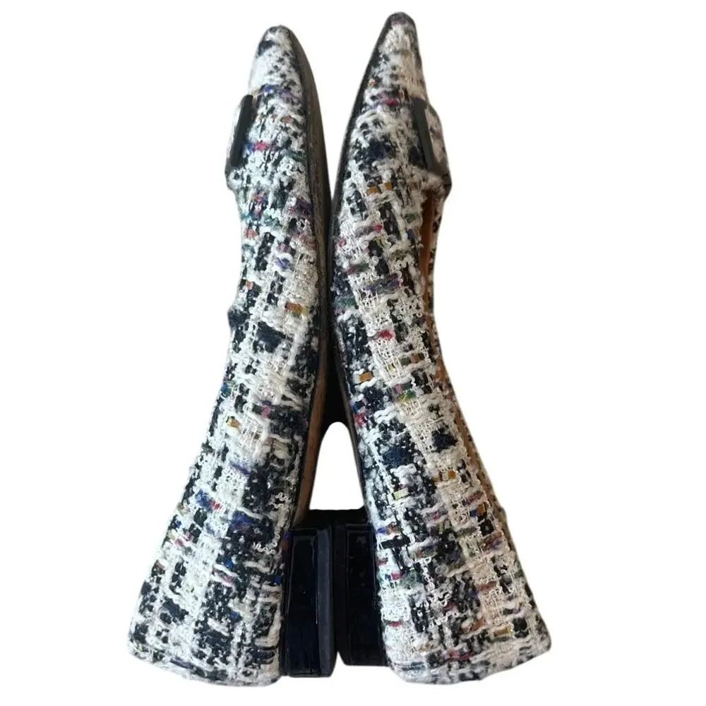Tory Burch Gigi Tweed Pointed Toe Flats‎ Multicolor 6.5